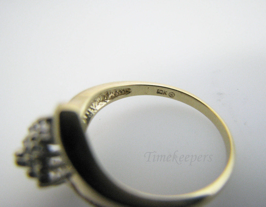 c003 Marvelous 10k Yellow Gold Multi Diamond Cluster Ring