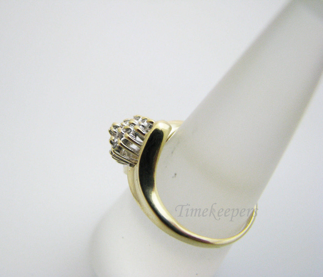 c003 Marvelous 10k Yellow Gold Multi Diamond Cluster Ring