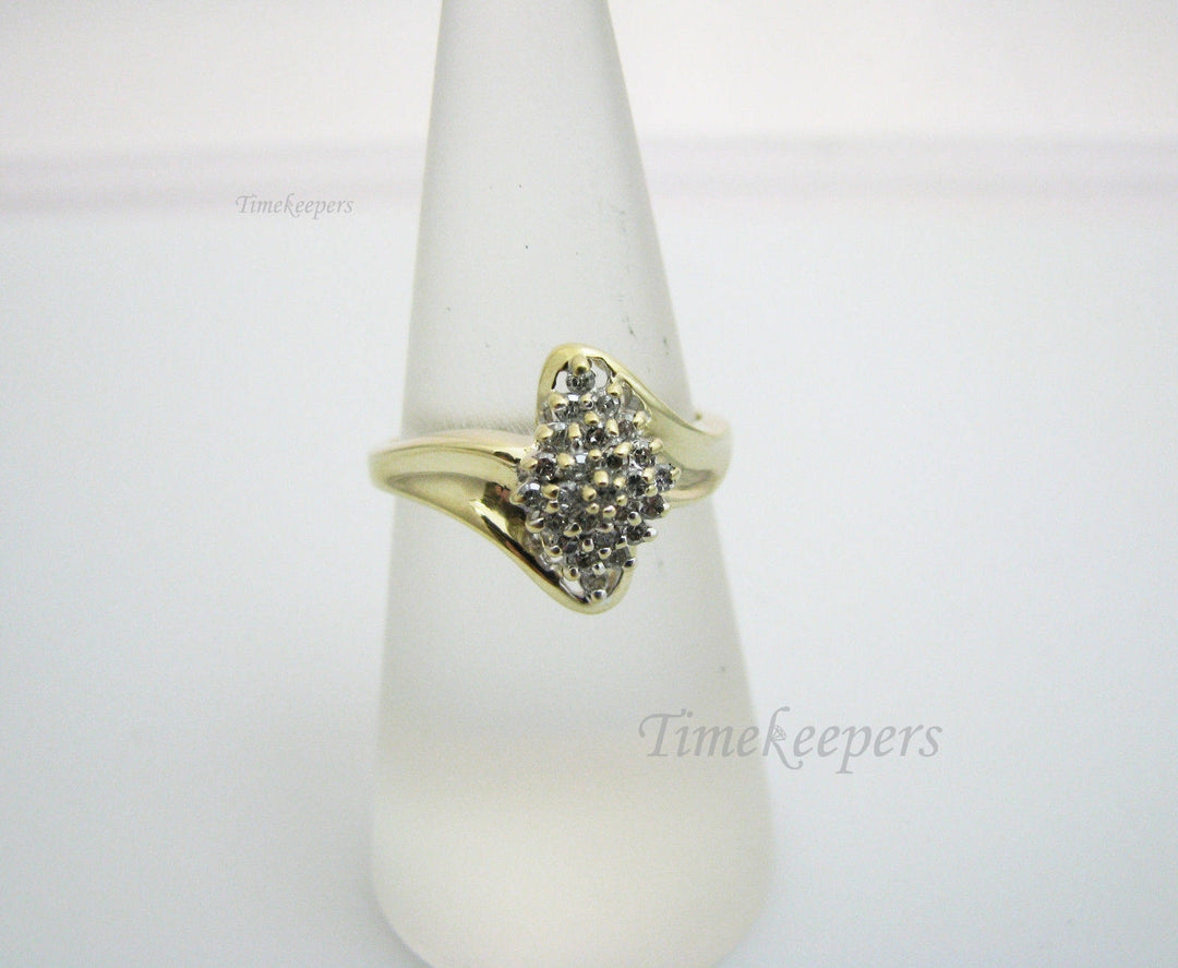 c003 Marvelous 10k Yellow Gold Multi Diamond Cluster Ring