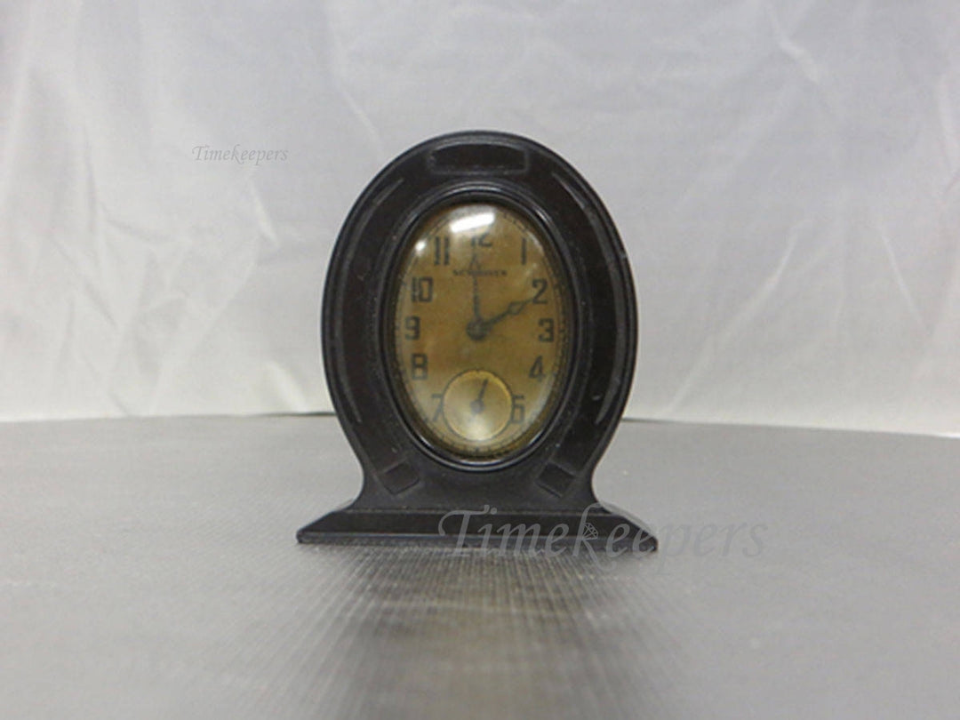 c047 Early 1930s New Haven Horseshoe Mini Clock Bakelite