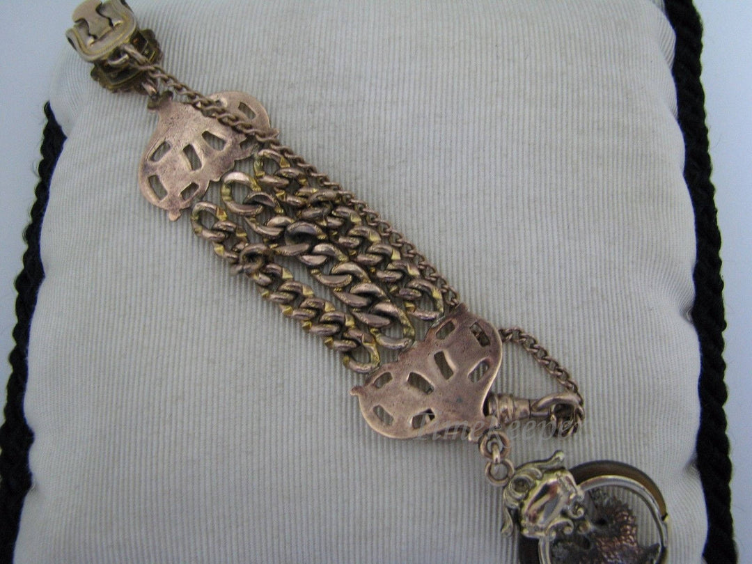 c048 Vintage Fob with Pocket Watch Chain on Waist clip