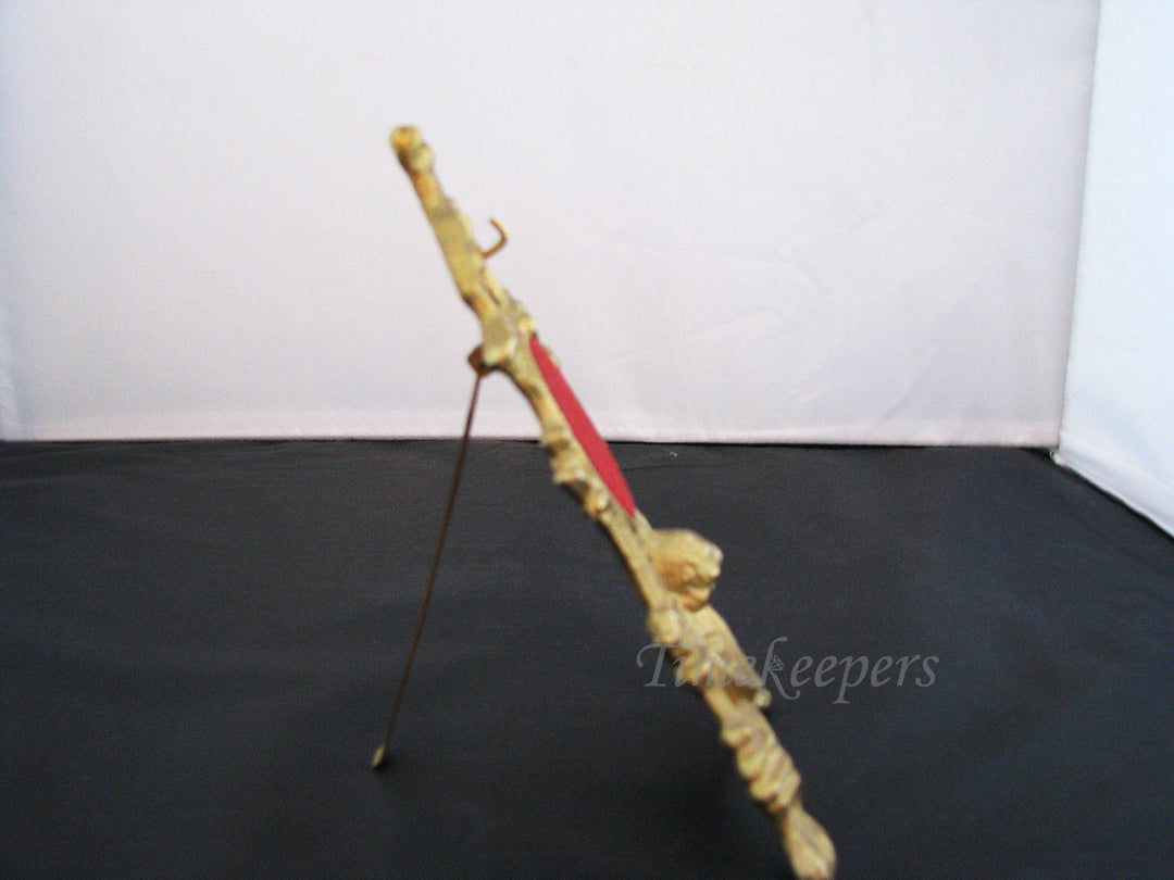 a232 Nice Brass Pocket Watch Display Stand with a Hook and Red Felt Backing for Watch