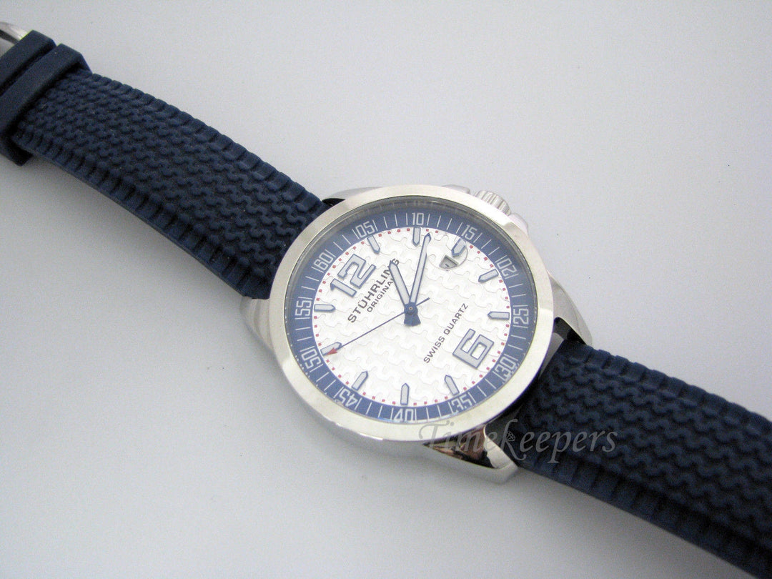 b069 Stainless Steel Stuhrling Original Monterey Swiss Quartz Watch in Blue