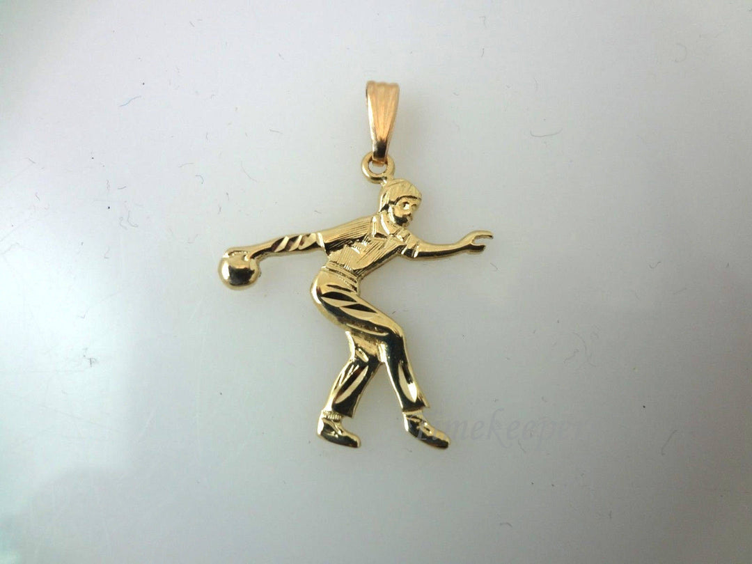 b080 14k Yellow Gold Bowler Charm or Pendant