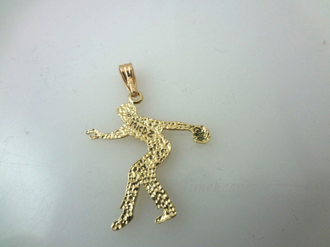 b080 14k Yellow Gold Bowler Charm or Pendant