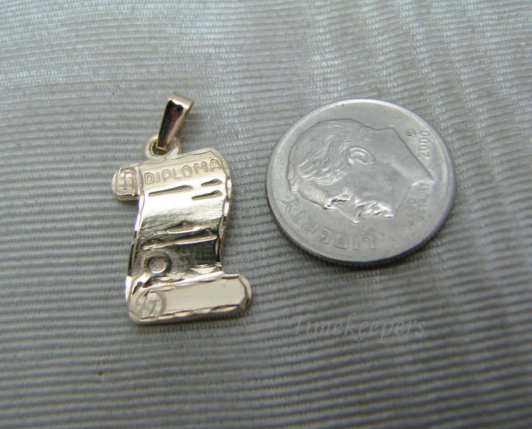 a1002 A Lovely Diploma Pendant in 14k Yellow Gold - Great for Graduates!