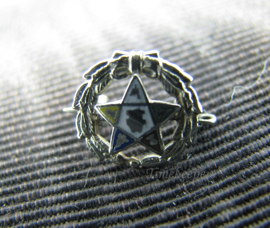 c069 Enameled 10k Gold Eastern Star Lapel Pin