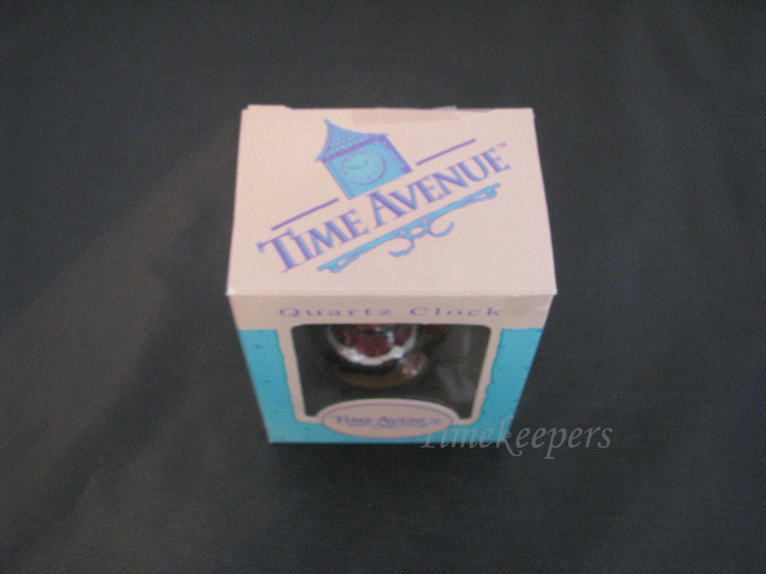 a312 Cute Santa Claus, Teddy, Presents &amp; Fireplace Miniature Clock in Resin