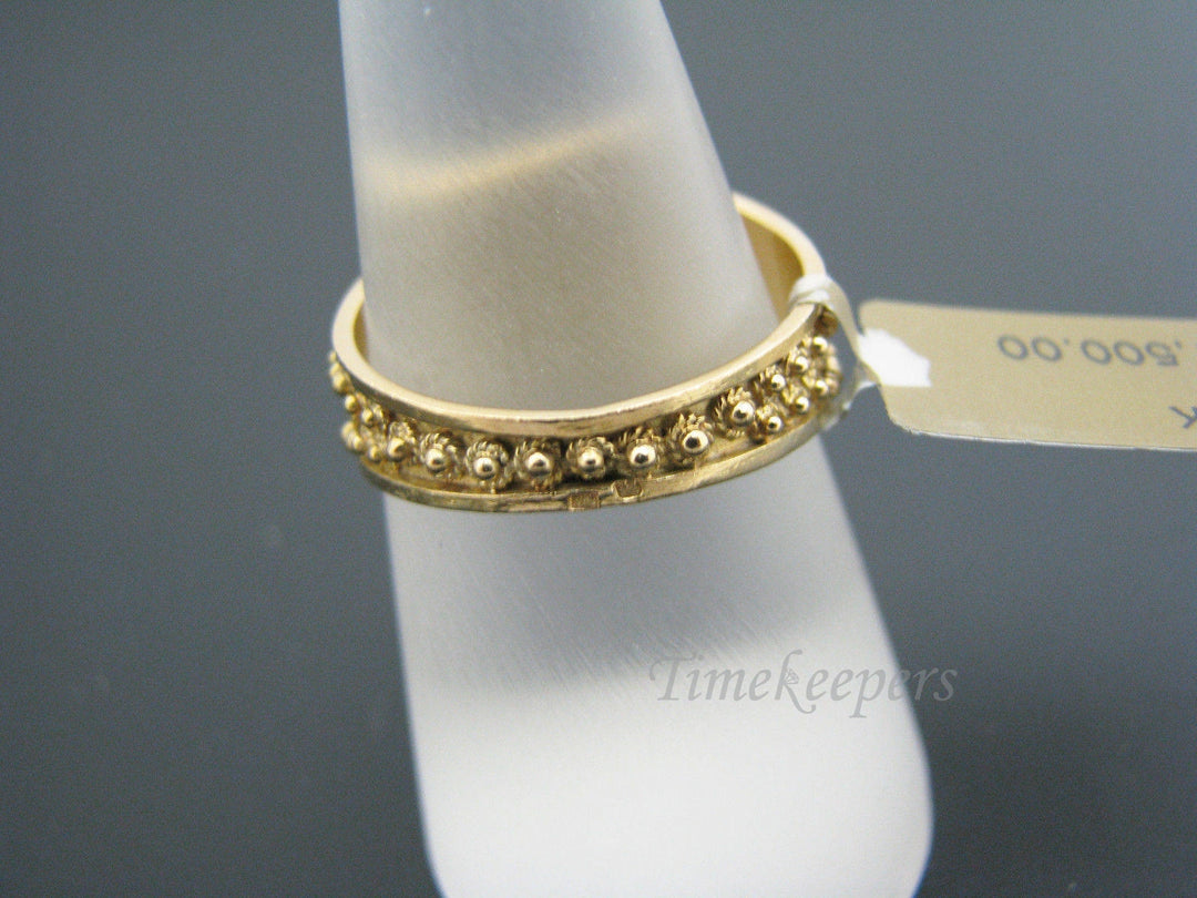 c643 Unique and Regal Domed 21k Yellow Gold and Blue Enamel Ring