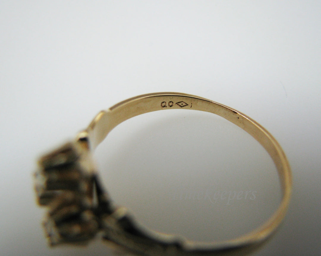 a982 Beautiful 14k Yellow Gold (4) Diamond Ring