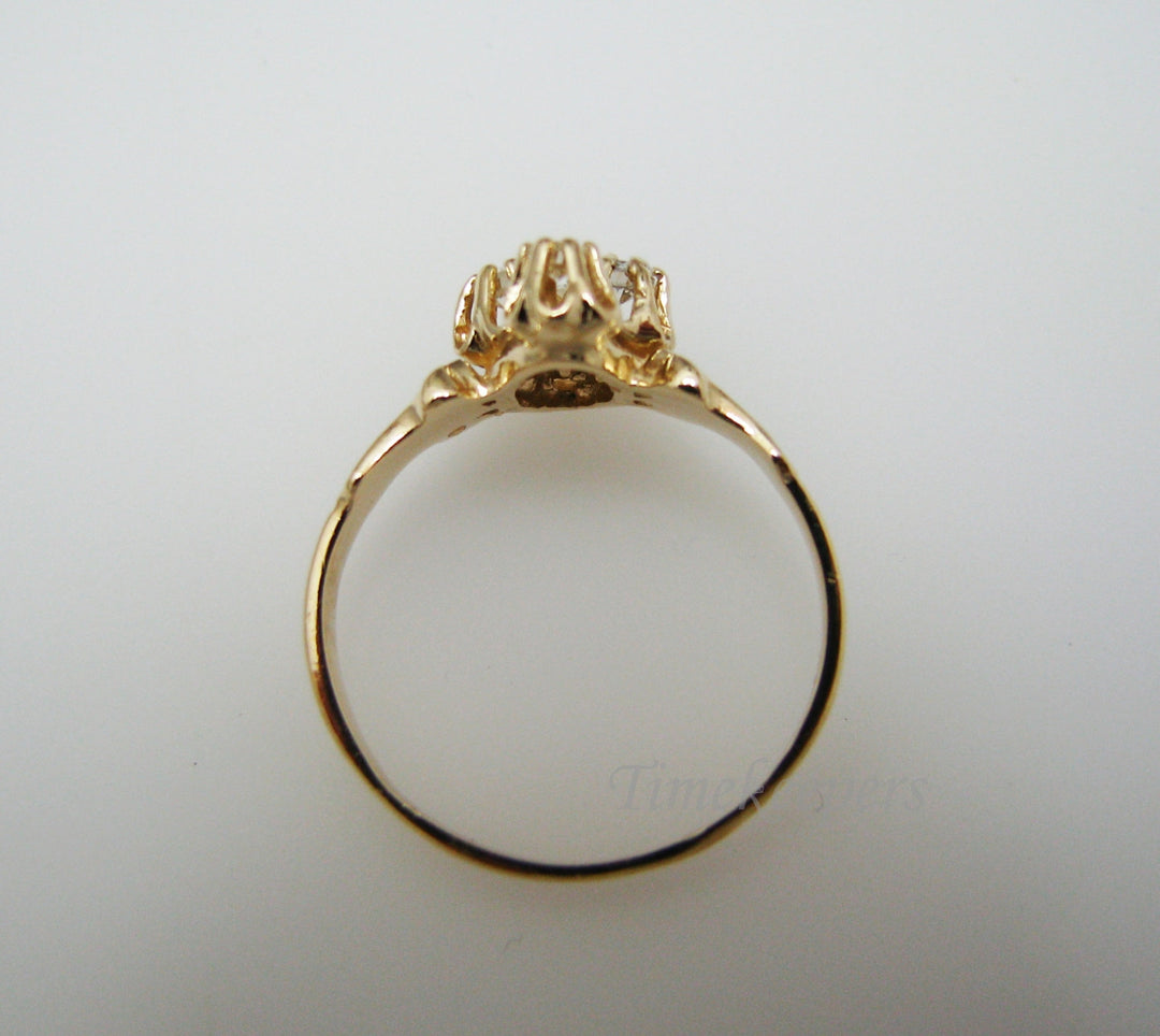 a982 Beautiful 14k Yellow Gold (4) Diamond Ring