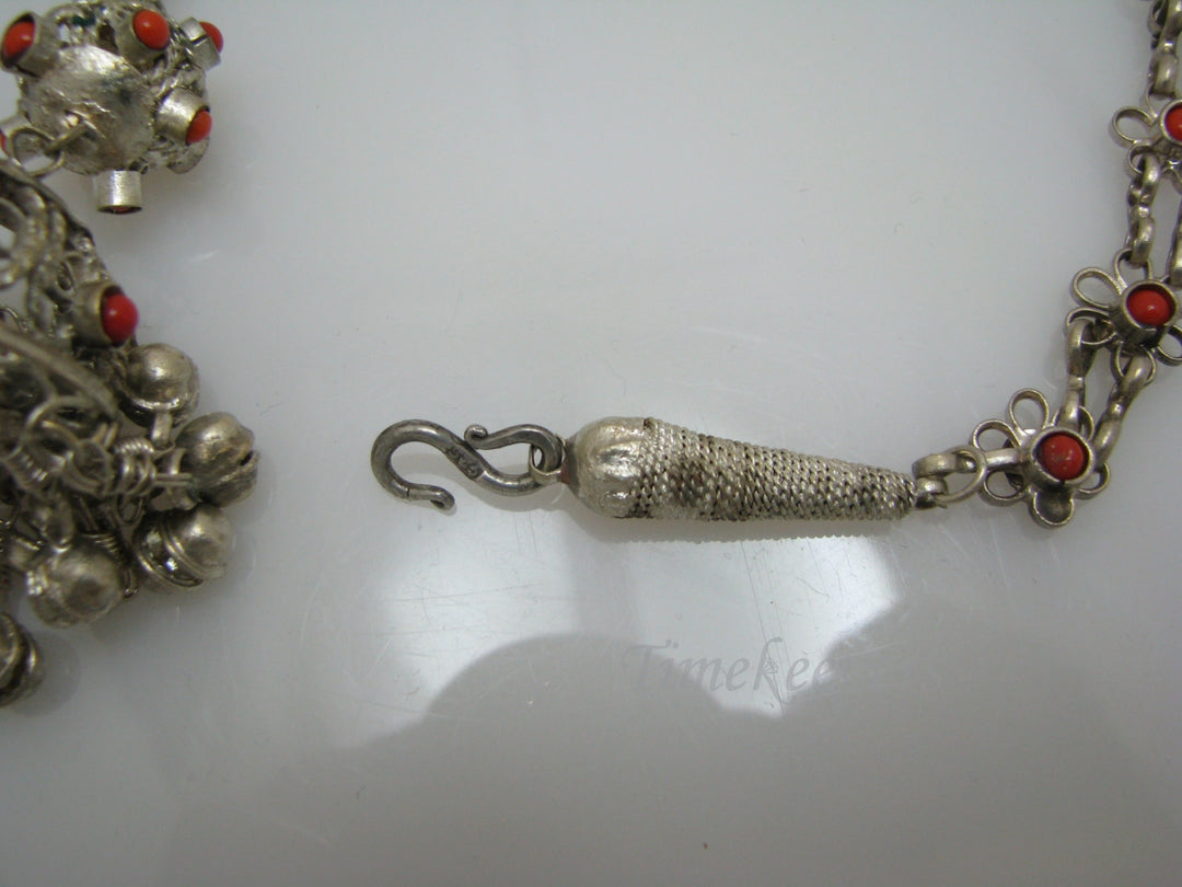 c295 Beautiful Art Deco Sterling Link Belt with Metal Tassel