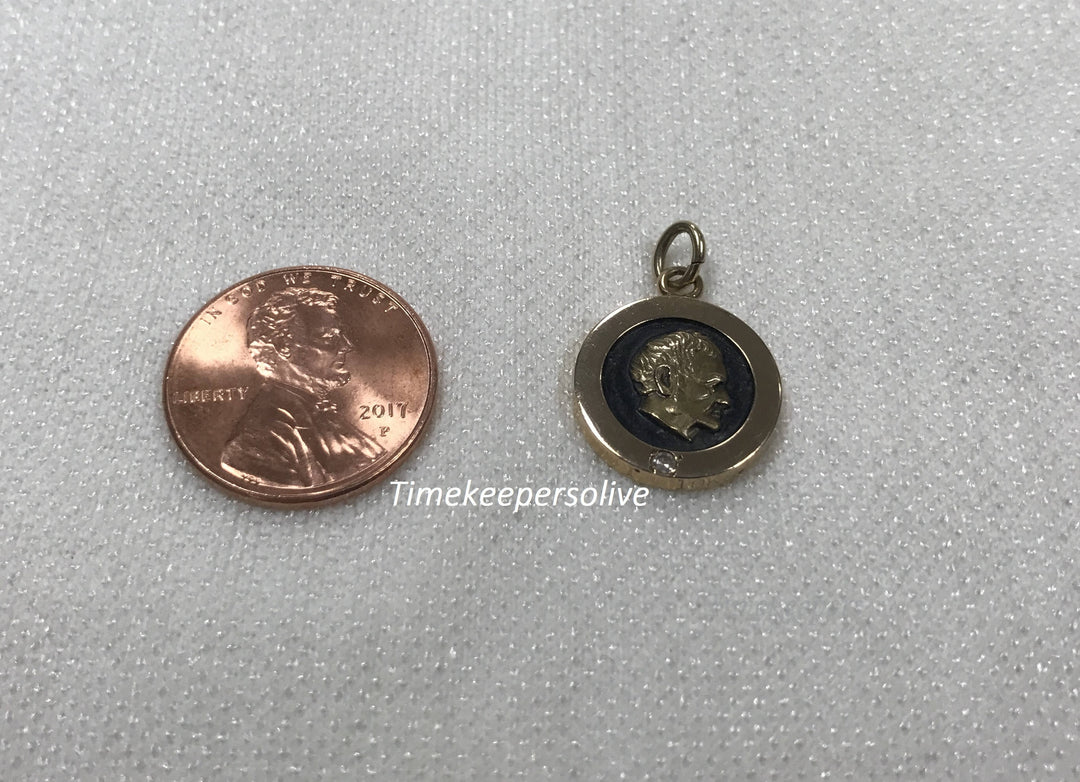 a480 10k Yellow Gold John Deere Coin Charm Pendant Perfect Gift