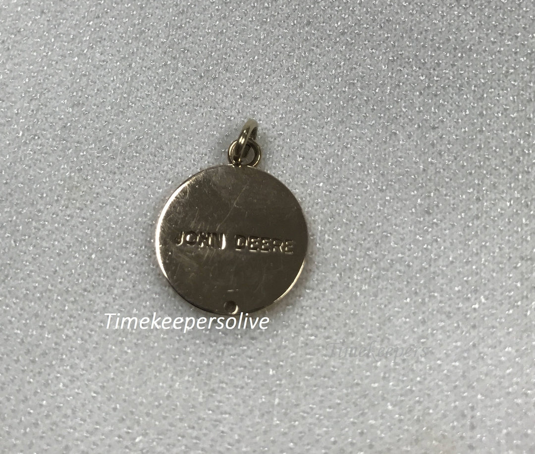 a480 10k Yellow Gold John Deere Coin Charm Pendant Perfect Gift