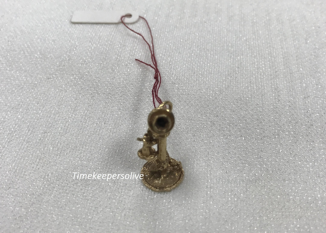 c629 Cute 14k Yellow Gold Elegant Stand Up Phone Charm Pendant Perfect Gift