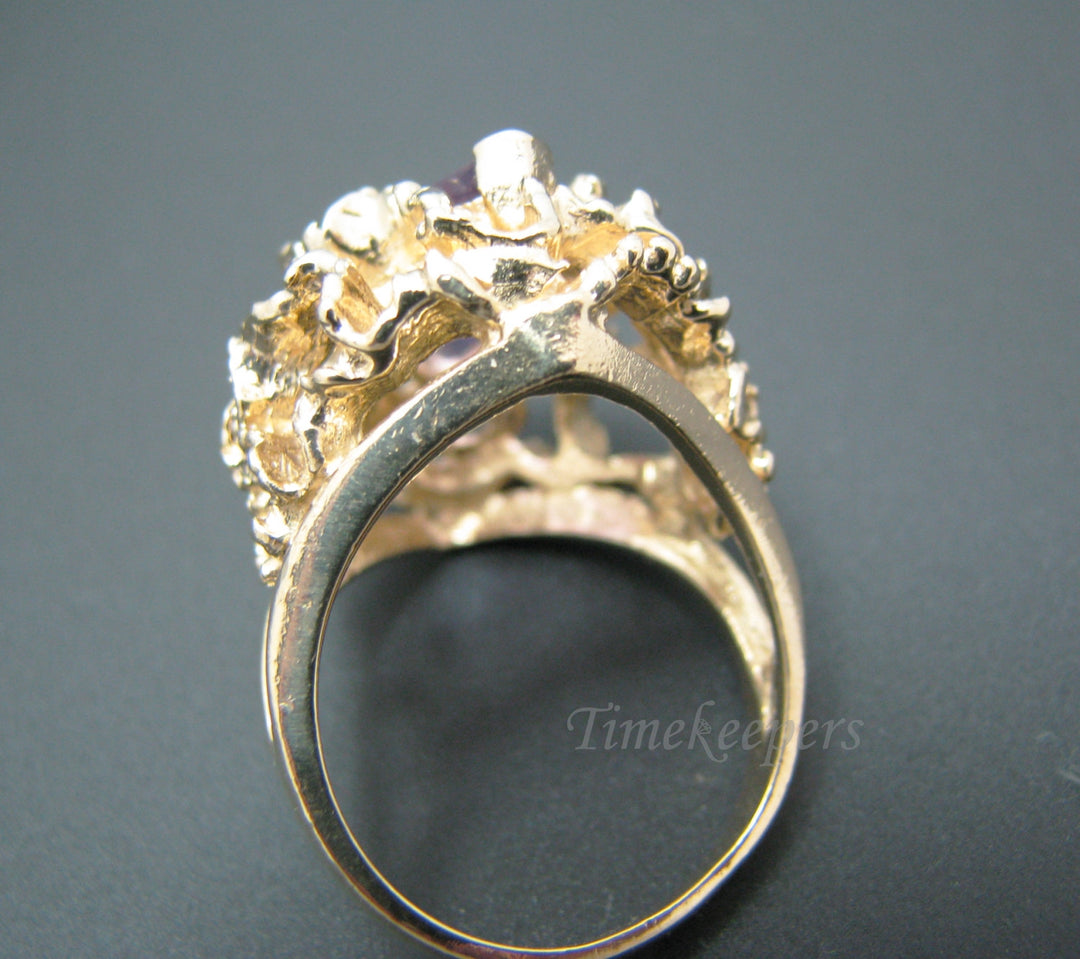 a995 Very Unique Marquis cut Amethyst in Stunning 14k Yellow Gold Mounting