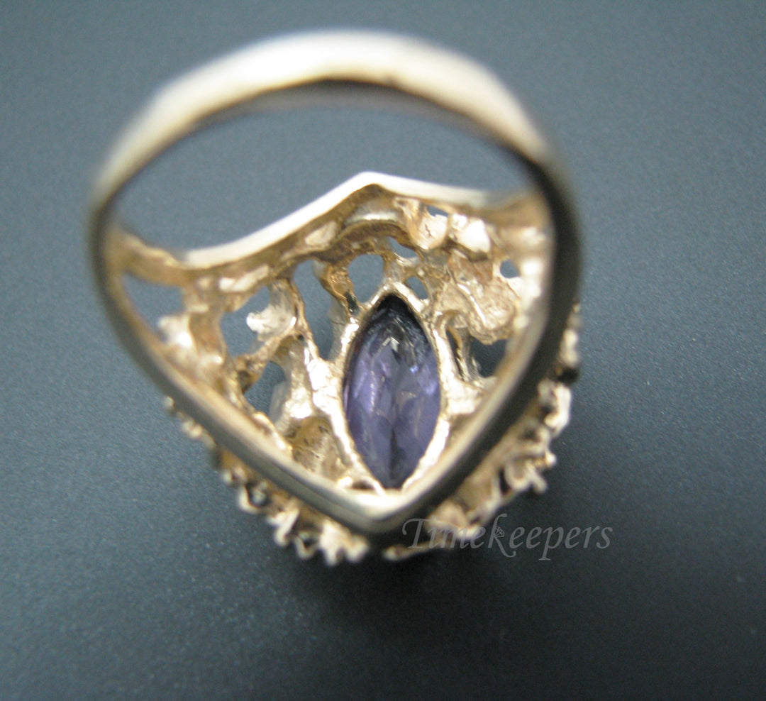 a995 Very Unique Marquis cut Amethyst in Stunning 14k Yellow Gold Mounting