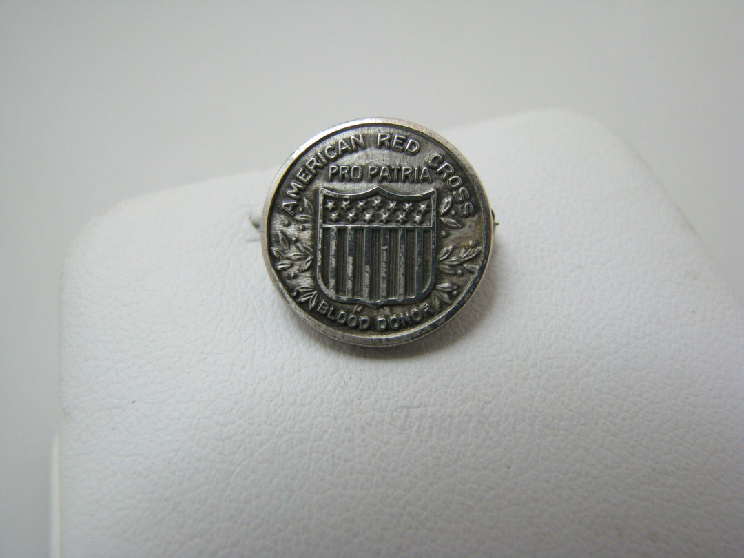 a420 Vintage Sterling American Red Cross Pro Patria Blood Donor Pin