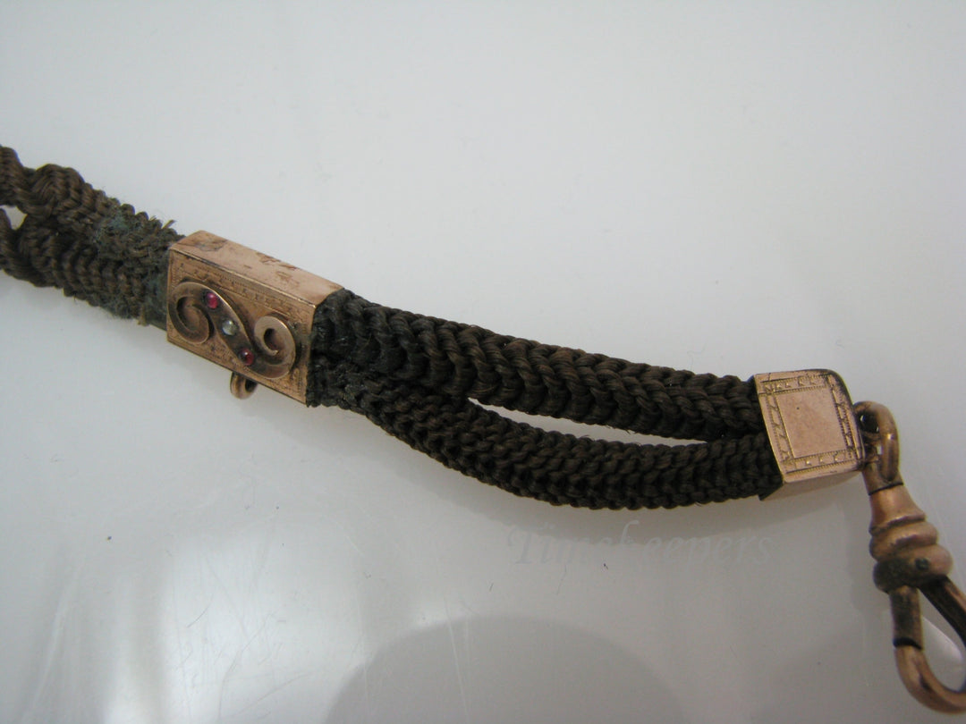 c490 Victorian Era, Handsome Woven Hair Vest Chain