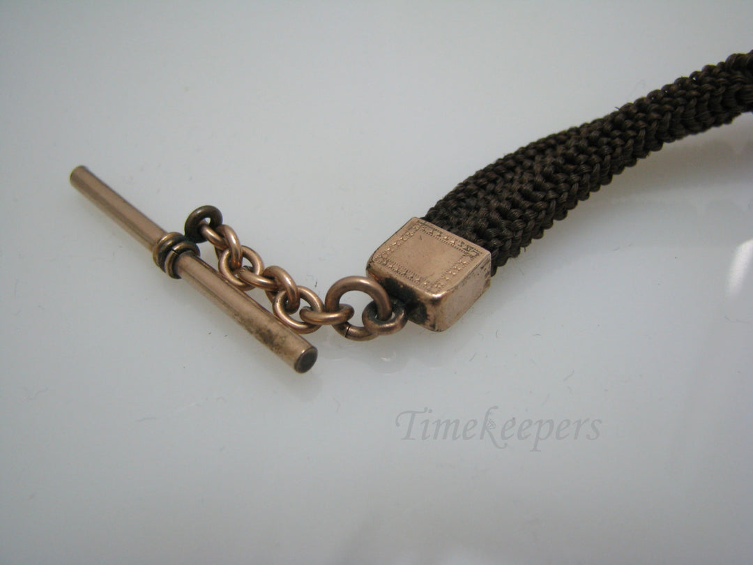 c490 Victorian Era, Handsome Woven Hair Vest Chain