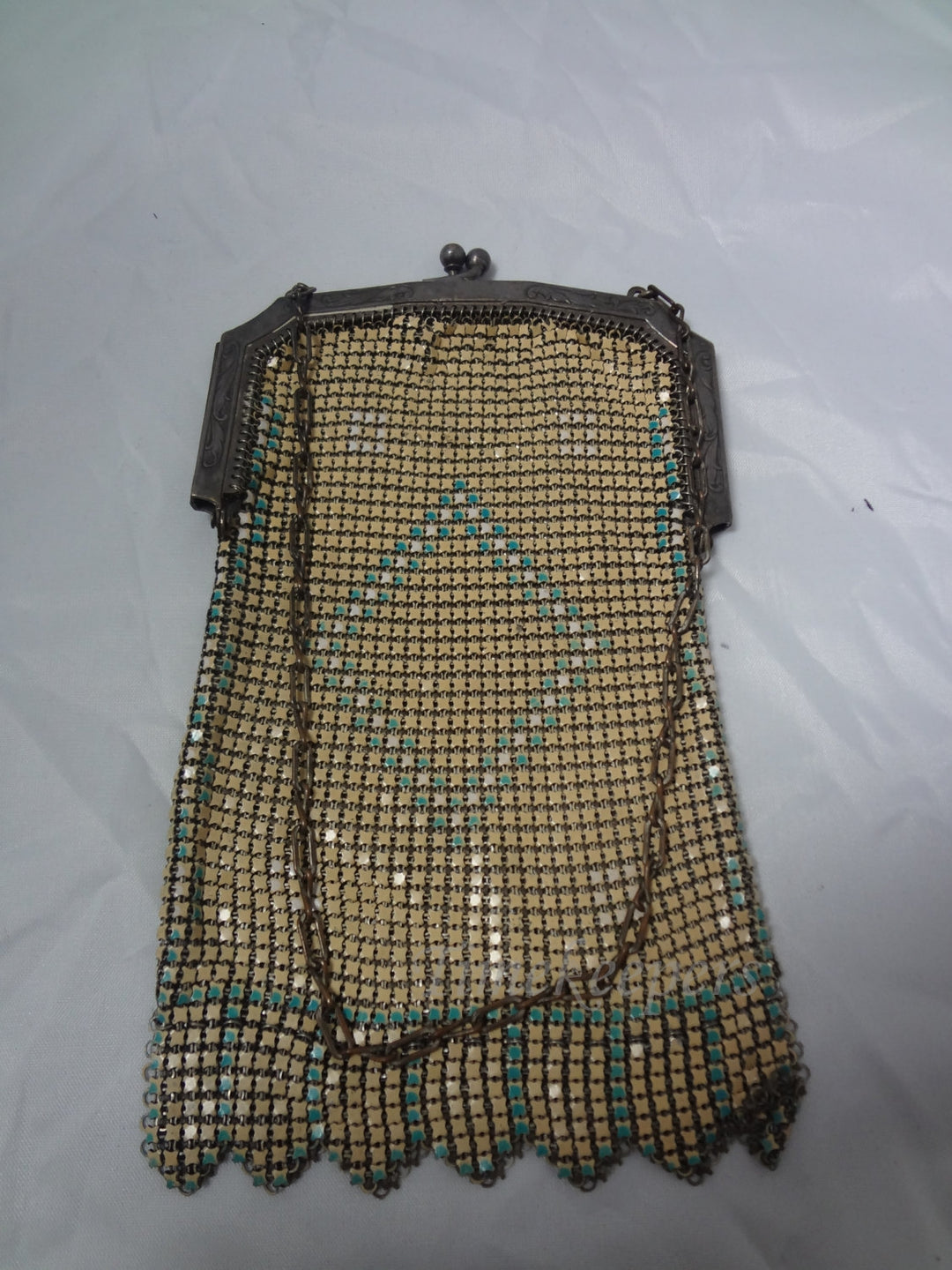 c443 Vintage Yellow Women's 1900's Mesh Purse