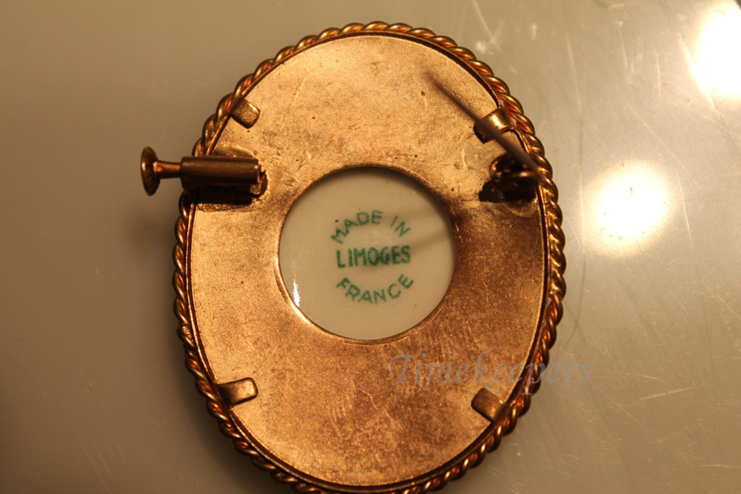 a698 Beautiful Hand Painted Portrait on Porcelain Brooch