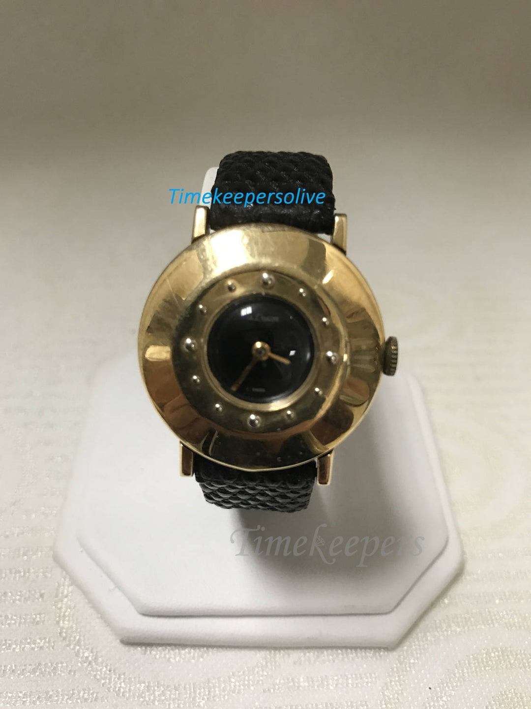 c091 Vintage Wide Bezel 1950s Le Coultre Original Watch Wristwatch 14k Gold
