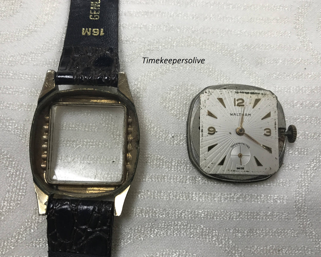 a034 Vintage Original Waltham Swiss Shock Protecte 17J Elegant Mechanical Wrist Watch