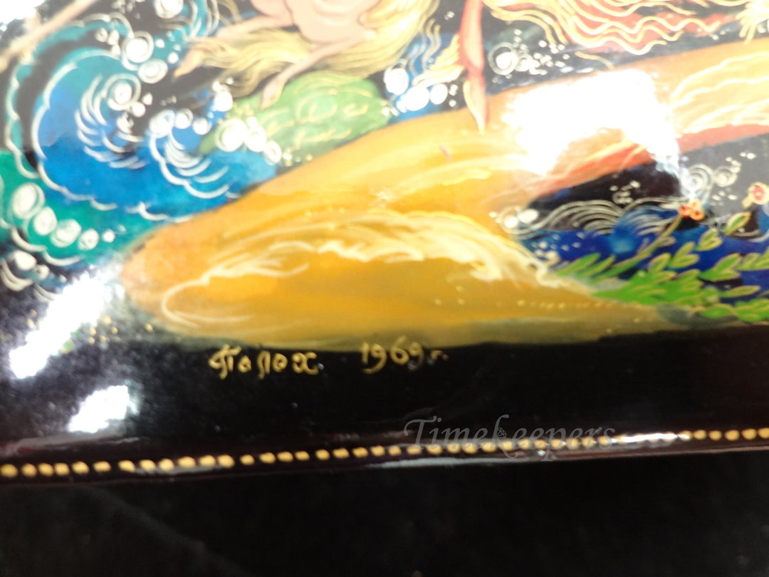 c524 Russian Palekh Tradition Painted Lacquer Box