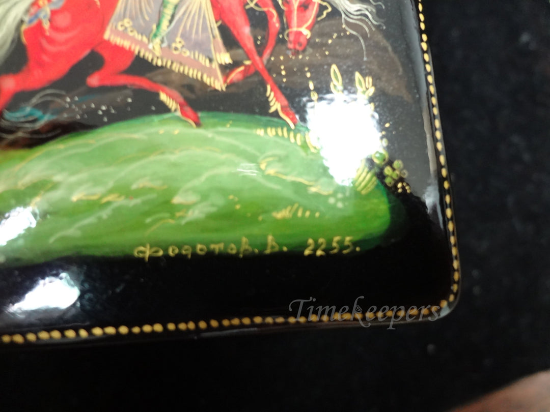 c524 Russian Palekh Tradition Painted Lacquer Box