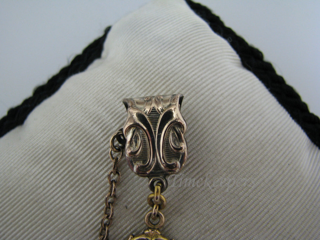 c061 Vintage Fob with (3) Flower Links Pocket Watch Chain Waist Clip & Signet