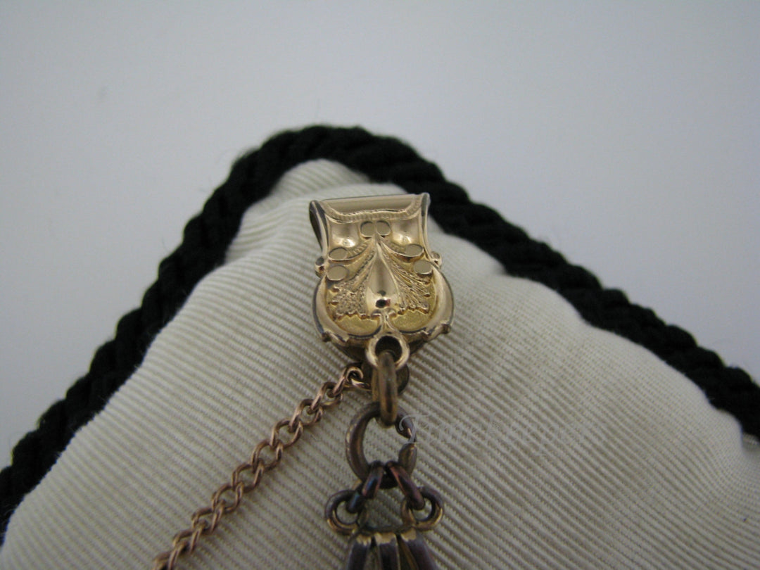 c351 Unique Geometric Bar Link Vintage Fob w/ Pocket Watch Chain on Waist clip