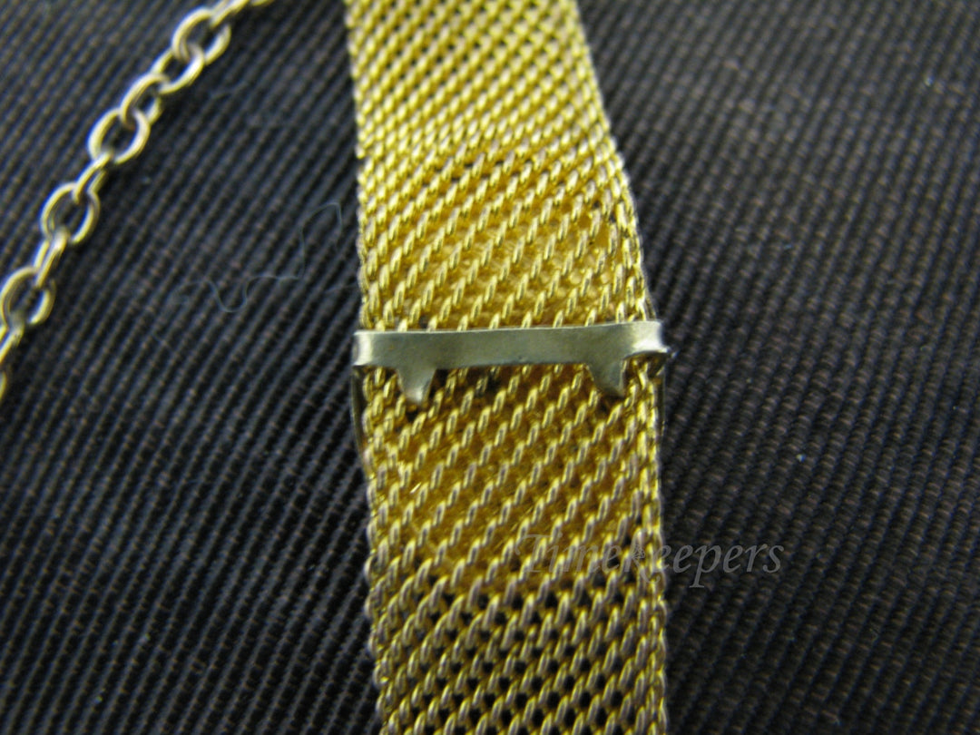 c338 Vintage Pocket Watch Chain and Mesh Fob on a Waist Clip