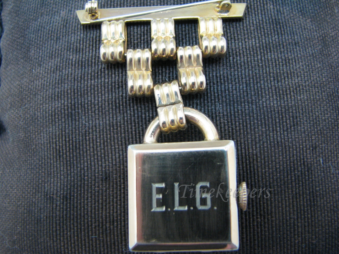 c144 Vintage Bruk Watch Co. Lapel Watch with Art Deco Style Watch Pin