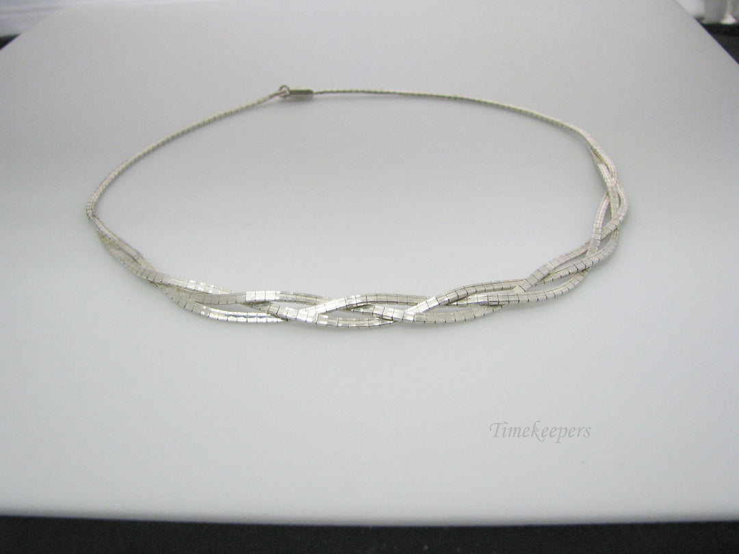 c537 Pretty Braided Sterling Silver Choker