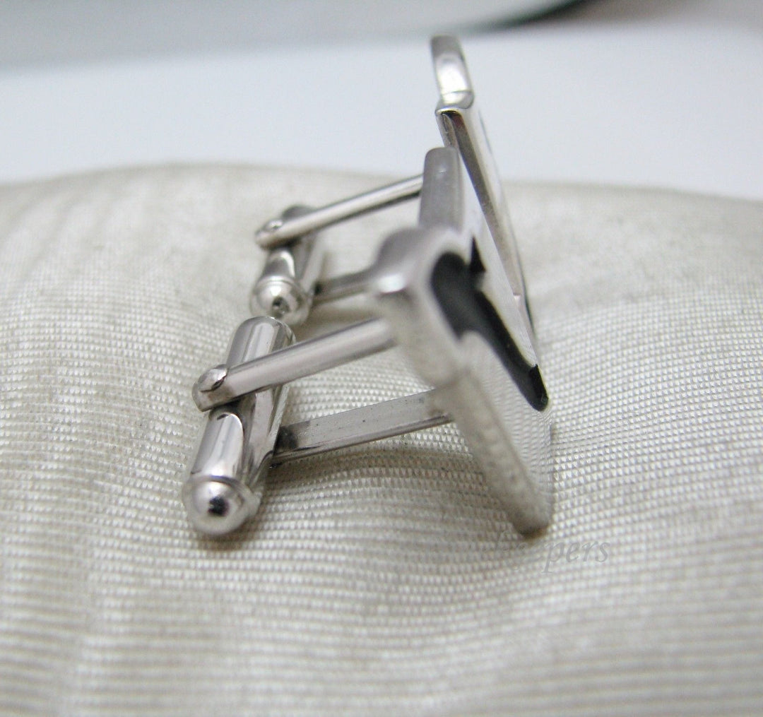 a415 Vintage Silver tone Cuff links by Anson