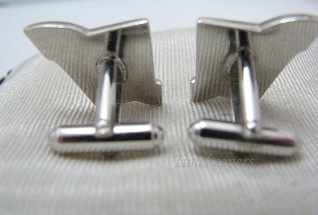 a415 Vintage Silver tone Cuff links by Anson