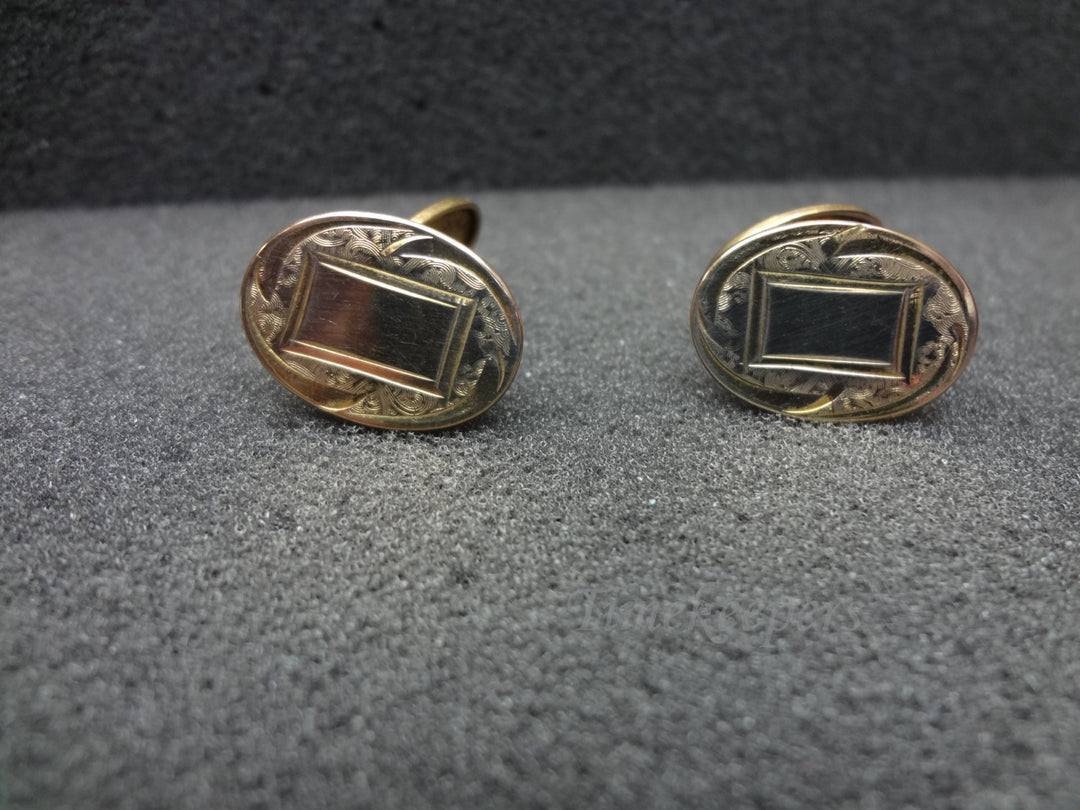 a1059 Vintage Oval Cuff links by HWKCO