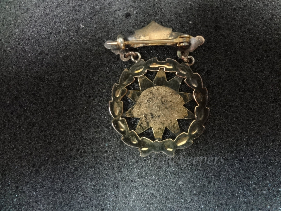 a1112 Vintage Eastern Star Lapel Pin Gold Filled Past Patron's Medal