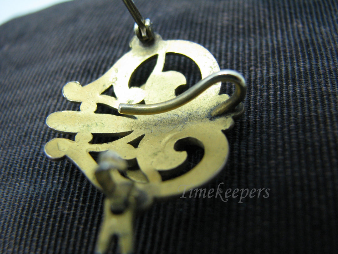 c234 Vintage Filigree Lapel Watch Pin - Gold Filled