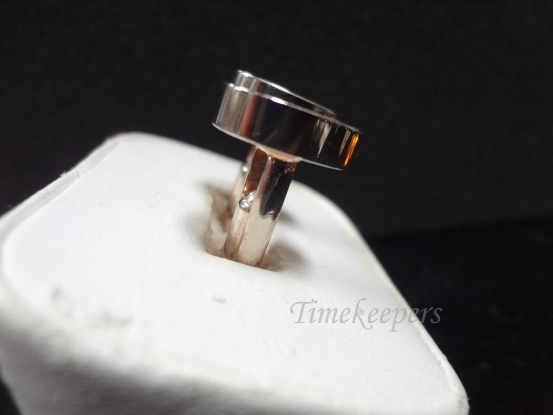 c068 Handsome Vintage Hickok Silver tone Oval Cuff links