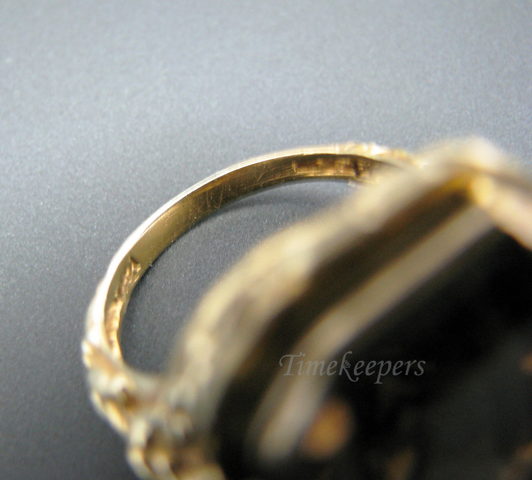 c308 Beautiful Vintage Ring Emerald Cut Smokey Quartz Mounted in 14k Yellow Gold