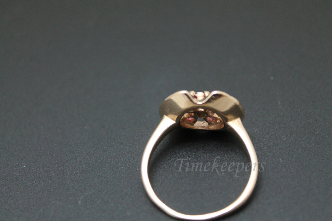 c450 Vintage Ruby and Diamond Ring in 14k Rose Gold