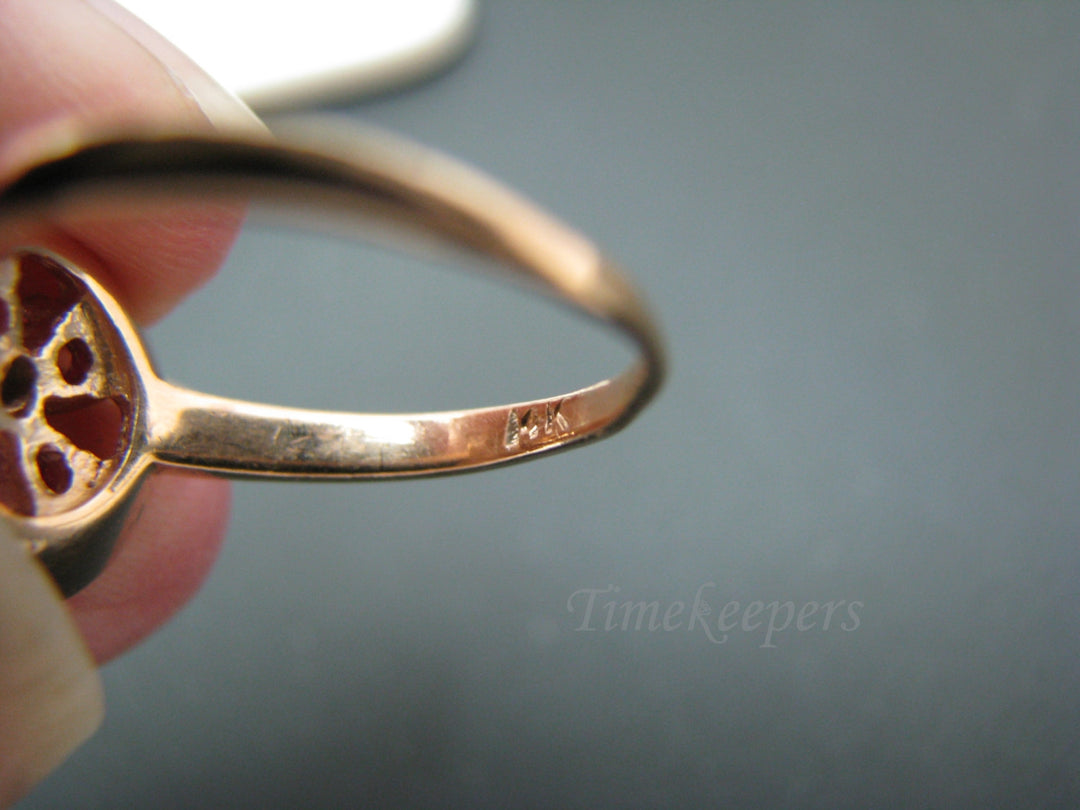 c450 Vintage Ruby and Diamond Ring in 14k Rose Gold