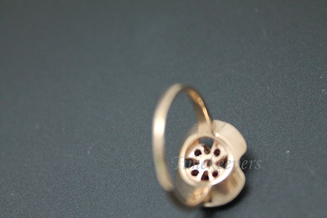 c450 Vintage Ruby and Diamond Ring in 14k Rose Gold