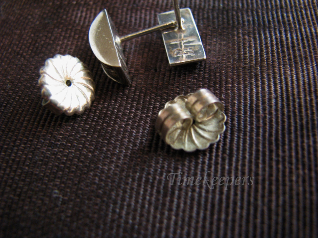 c036 Beautiful Sterling Silver Braided Half Circle Post Pierced Earrings