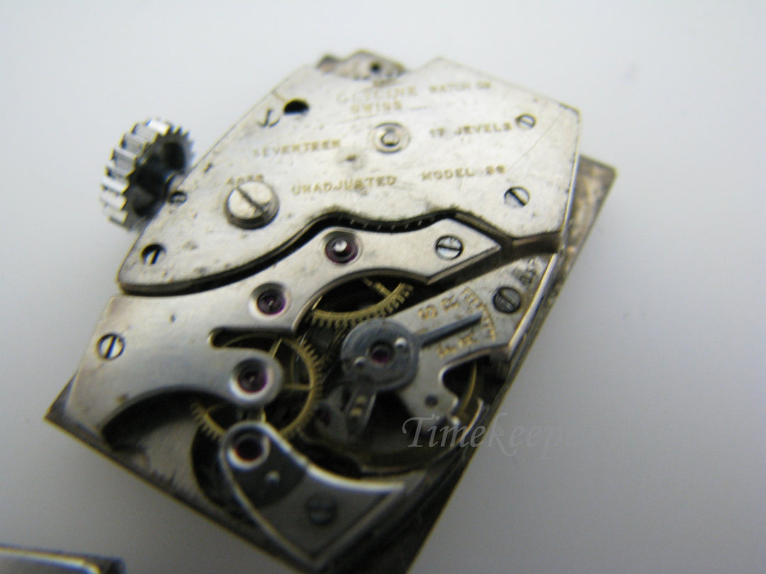 a1083 Vintage 1930's Glycine Watch in Platinum with Diamond Markers