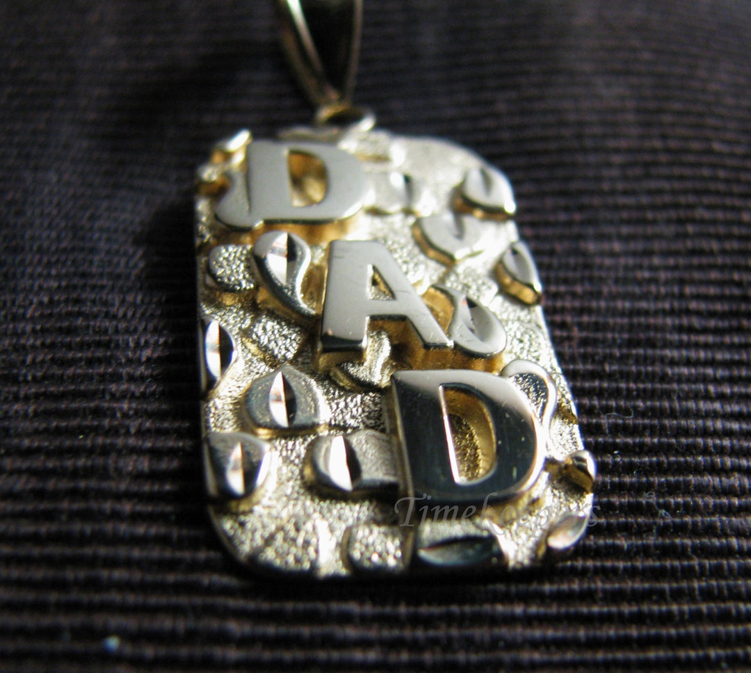 SOLD SOLD c165 Very Nice 'Dad' Pendant in 14k Yellow Gold SOLD SOLD