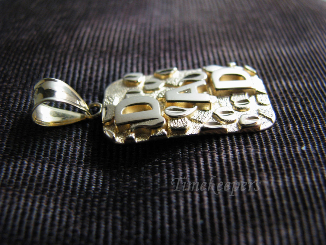 SOLD SOLD c165 Very Nice 'Dad' Pendant in 14k Yellow Gold SOLD SOLD