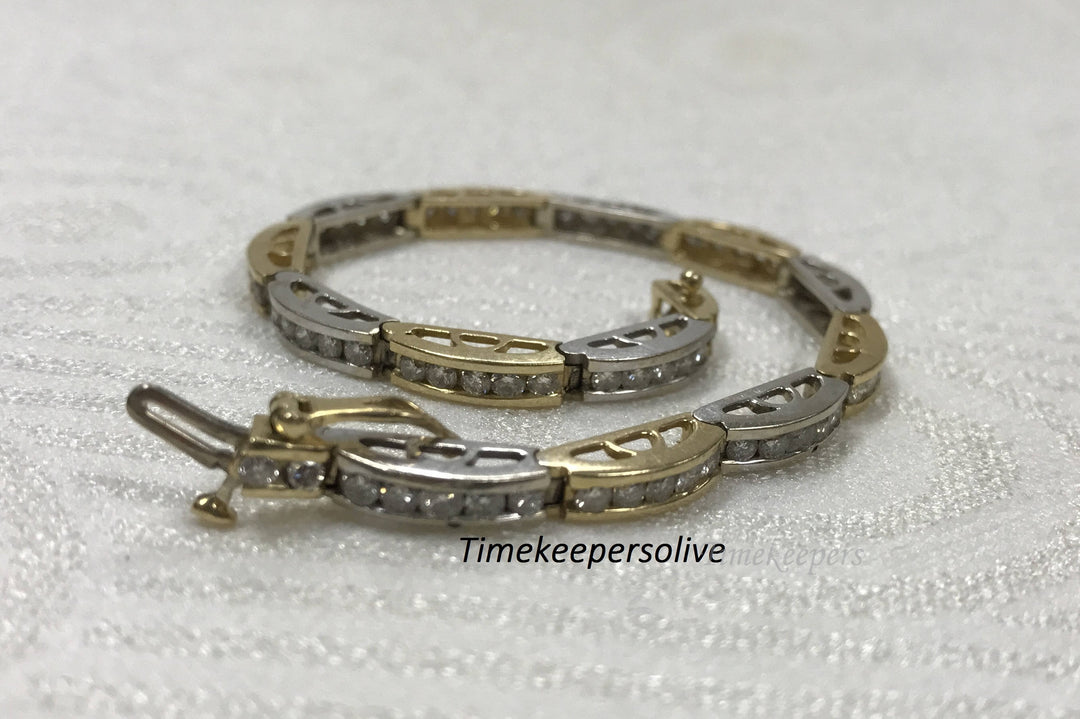 a168 Vintage 14k Yellow White Gold Round 70 Diamond 2.5tcw Elegant Bracelet